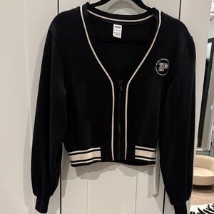PINK Victoria's Secret Black and White Varsity Jacket